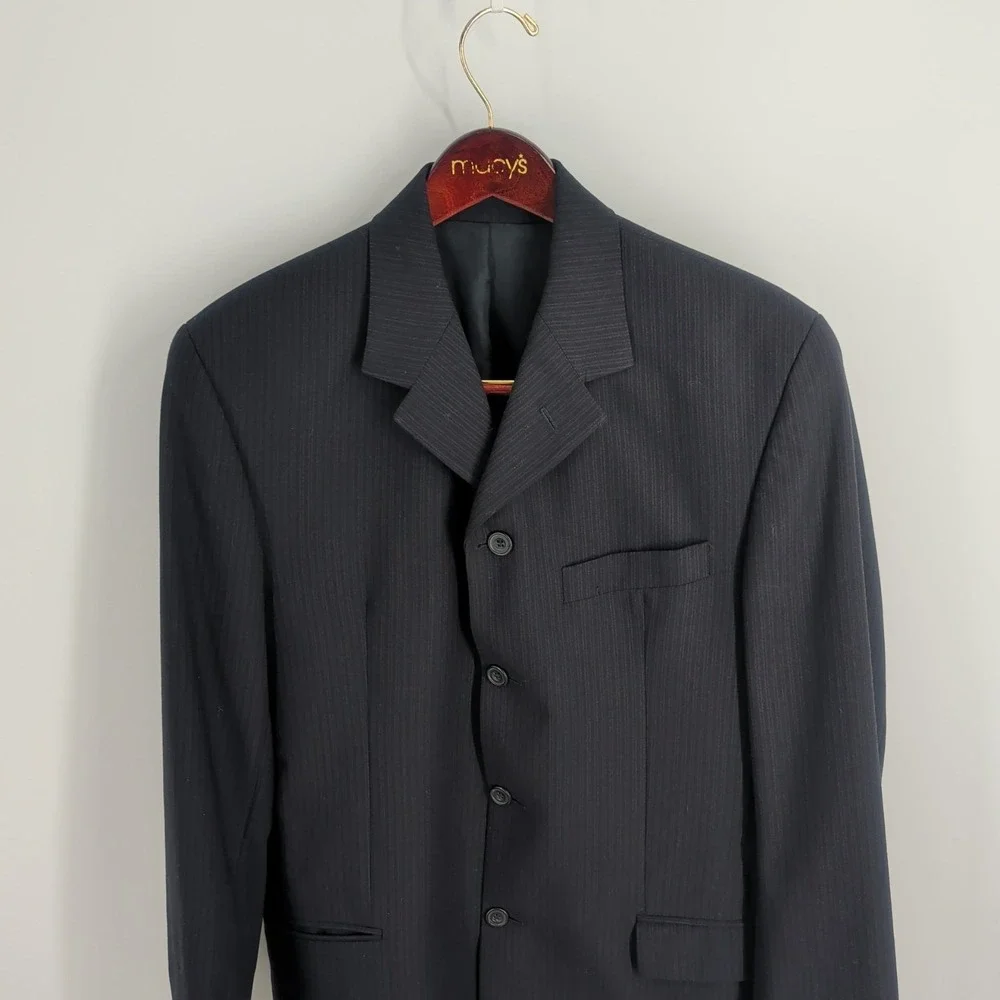 LH Limehaus Lapel Notched Collar Western Classic Blazer Jacket Black Size 42‎